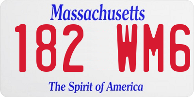 MA license plate 182WM6