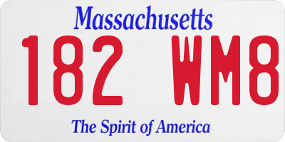 MA license plate 182WM8