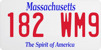 MA license plate 182WM9