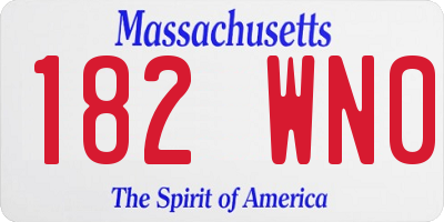 MA license plate 182WN0