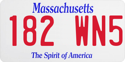 MA license plate 182WN5