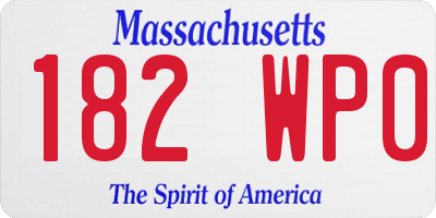 MA license plate 182WP0