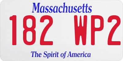 MA license plate 182WP2