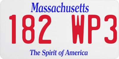 MA license plate 182WP3