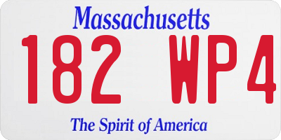 MA license plate 182WP4