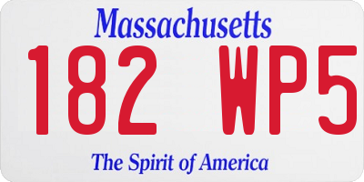 MA license plate 182WP5