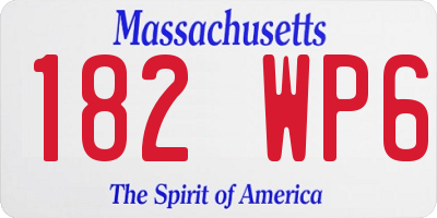 MA license plate 182WP6