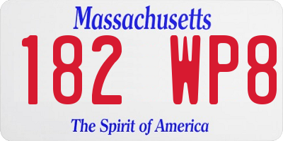 MA license plate 182WP8
