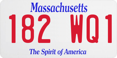MA license plate 182WQ1