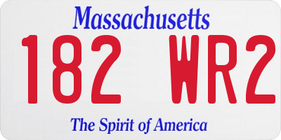 MA license plate 182WR2