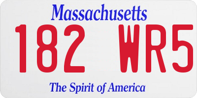 MA license plate 182WR5