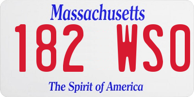 MA license plate 182WS0