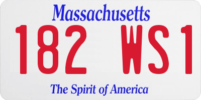 MA license plate 182WS1