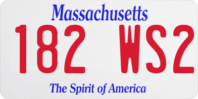MA license plate 182WS2