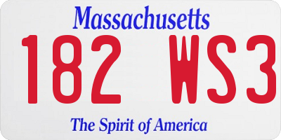 MA license plate 182WS3
