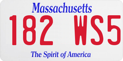 MA license plate 182WS5