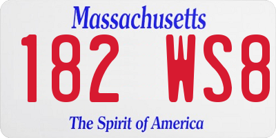 MA license plate 182WS8