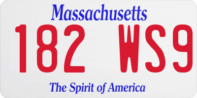 MA license plate 182WS9