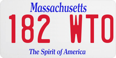 MA license plate 182WT0