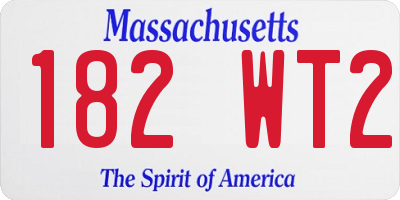 MA license plate 182WT2