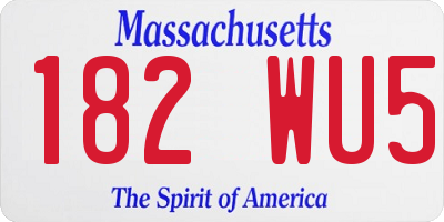 MA license plate 182WU5
