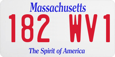 MA license plate 182WV1