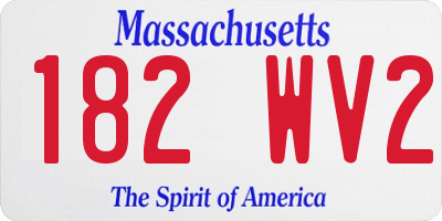 MA license plate 182WV2