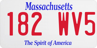 MA license plate 182WV5