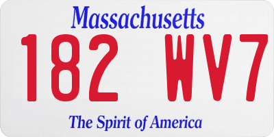MA license plate 182WV7