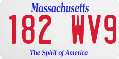 MA license plate 182WV9