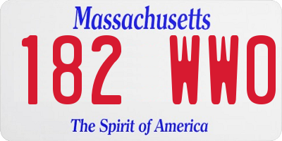 MA license plate 182WW0
