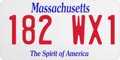 MA license plate 182WX1