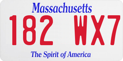 MA license plate 182WX7