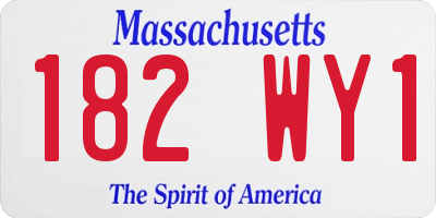 MA license plate 182WY1