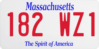 MA license plate 182WZ1