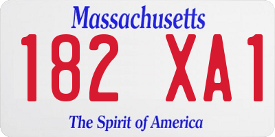 MA license plate 182XA1