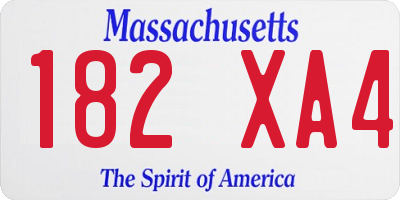 MA license plate 182XA4