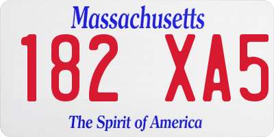 MA license plate 182XA5