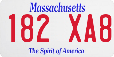 MA license plate 182XA8