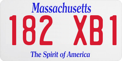 MA license plate 182XB1