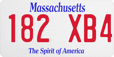 MA license plate 182XB4