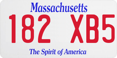 MA license plate 182XB5
