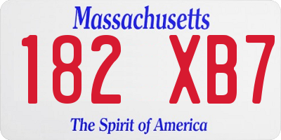 MA license plate 182XB7