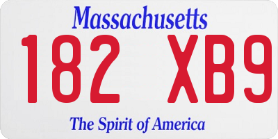 MA license plate 182XB9