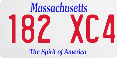 MA license plate 182XC4