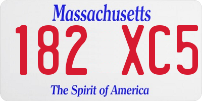 MA license plate 182XC5
