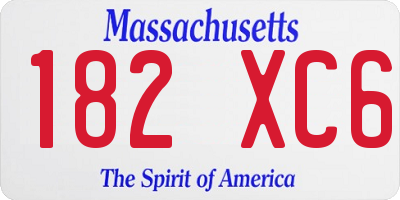 MA license plate 182XC6