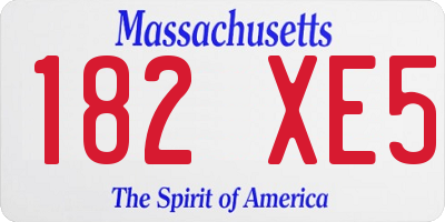 MA license plate 182XE5