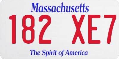 MA license plate 182XE7
