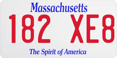 MA license plate 182XE8